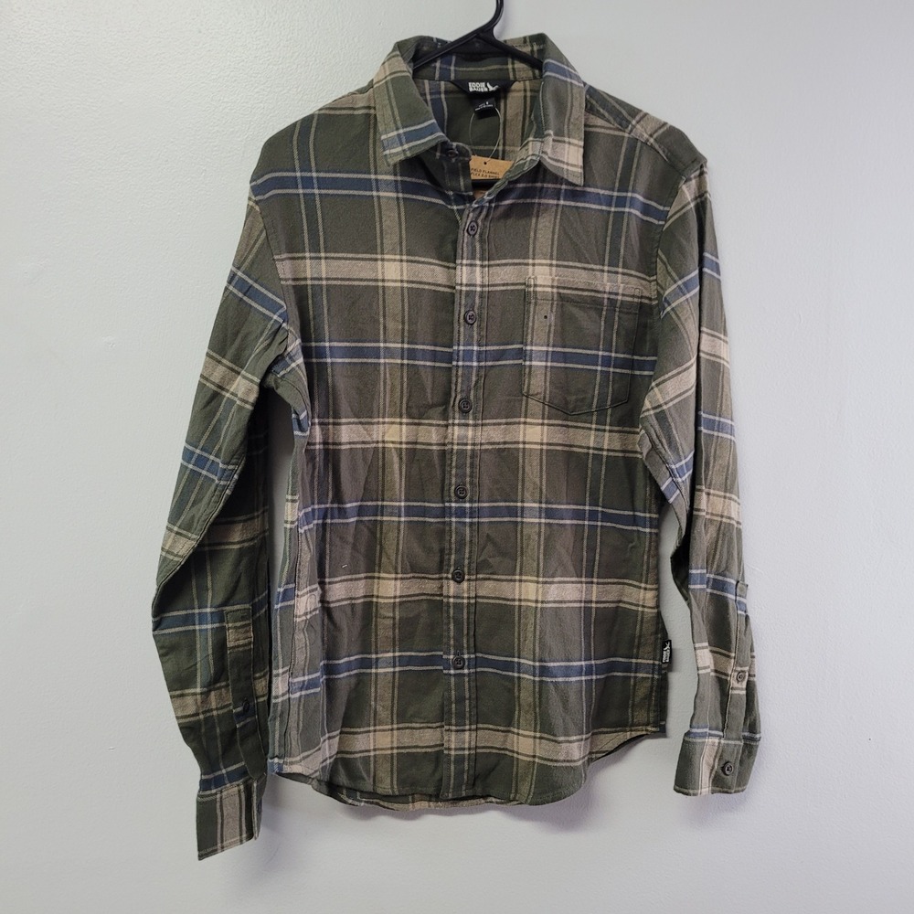 Eddie Bauer Mens Field Flannel Flex 2.0 Shirt Green Plaid Small‎ NWT